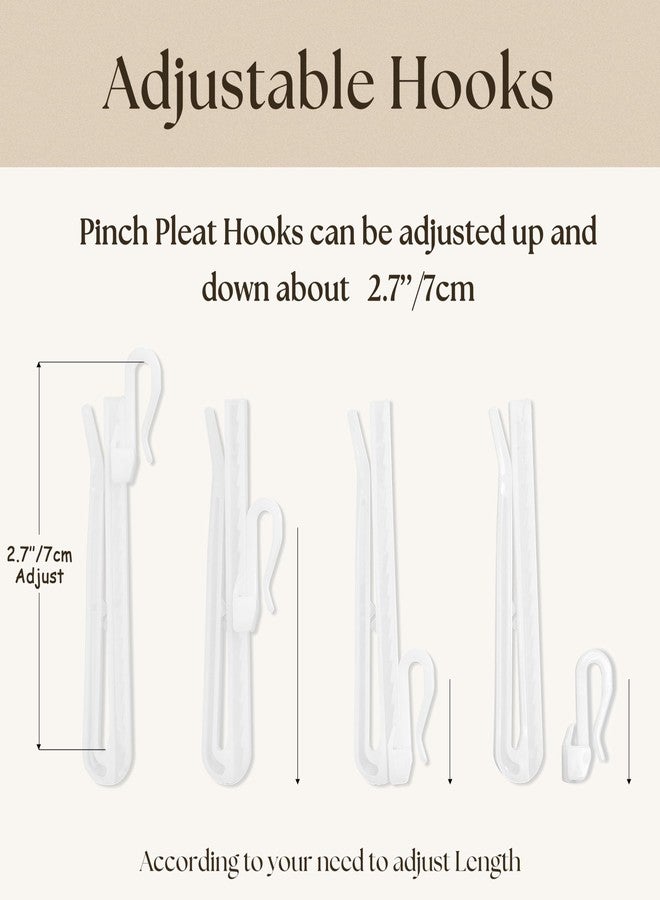 TWODRAPES 16 PCS Black Metal Curtain Rings with Eyelet and 16 PCS Adjustable Plastic Curtain Hooks for Pinch Pleated Curtains, for Window Curtain Rods Fits Up to 1.25 in Rod - Image 3